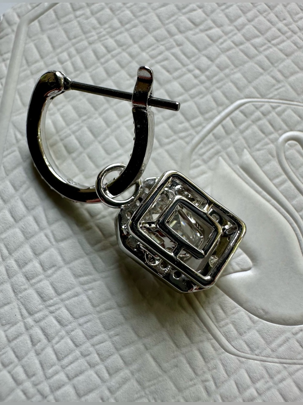 🆕 Swarovski Millenia Drop Earrings Octagon Cut White Rhodium Plated NWT - Picture 12 of 14
